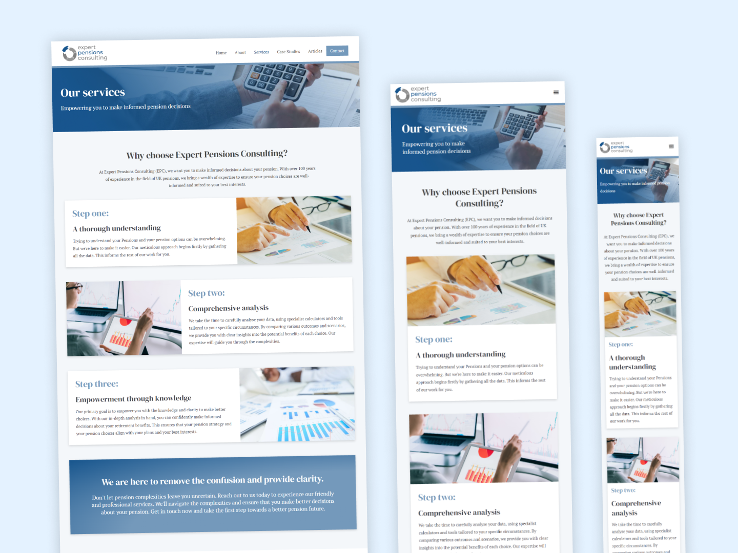 Expert Pensions Consulting — services page