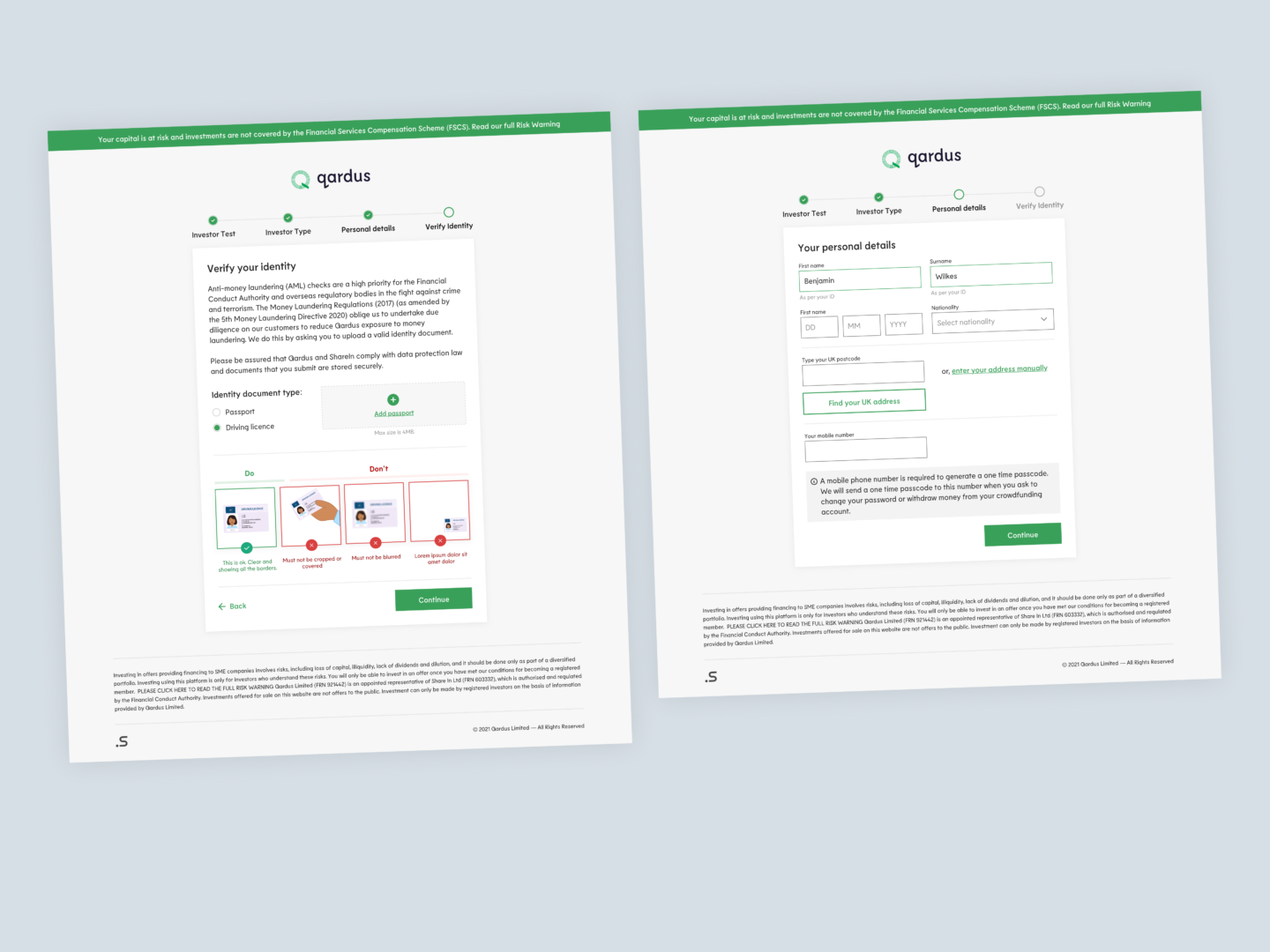 Qardus — onboarding screens (2 of 2)