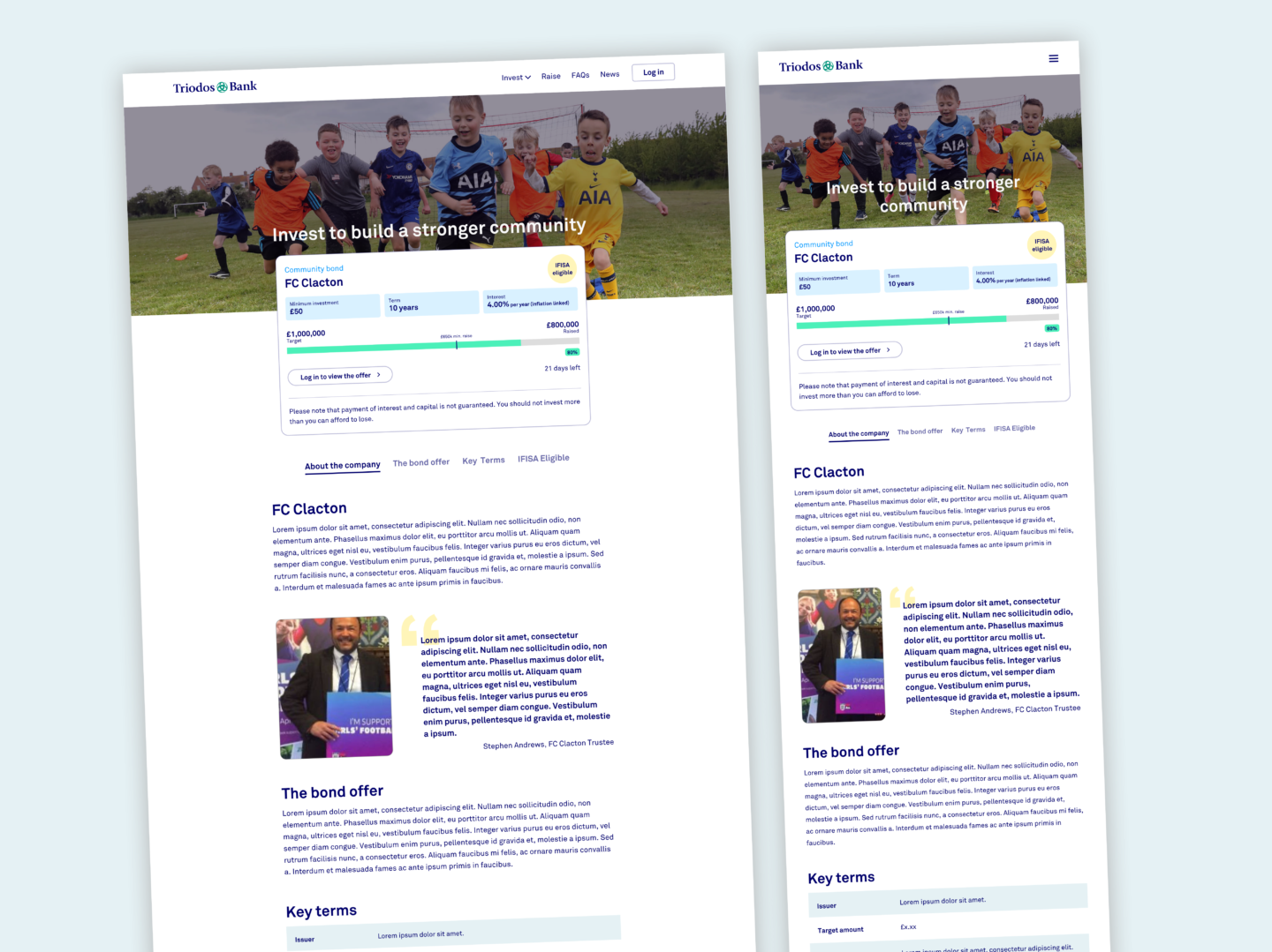 Triodos Bank — investment detail page